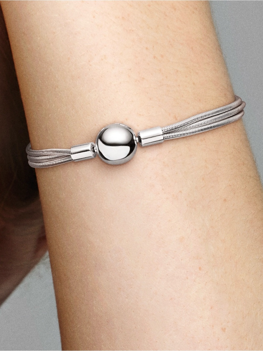 Multi Snake Chain Bracelet with Round Clasp 925 Sterling Silver | Size 7.5”